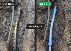 Loose Dirt repaired this sprinkler line in Roseville, CA